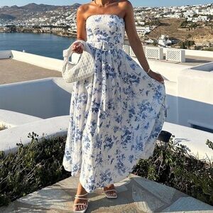NWT & Other Stories Blue and White Floral Dress